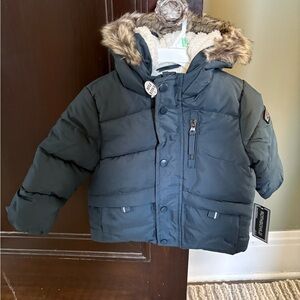 Rothschild Navy Blue Toddler Puffer Jacket with Patch